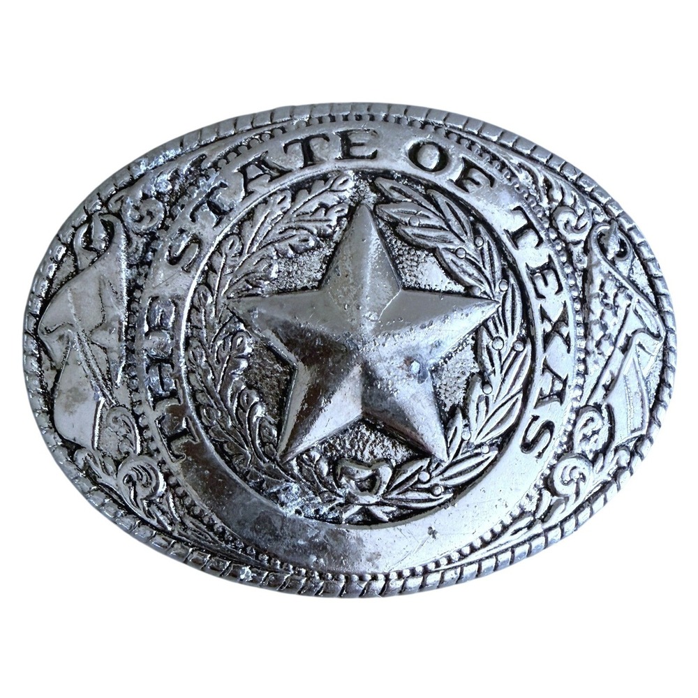Vintage State of Texas / Texas Star Belt Buckle Lg 3.5" Needs Refinished